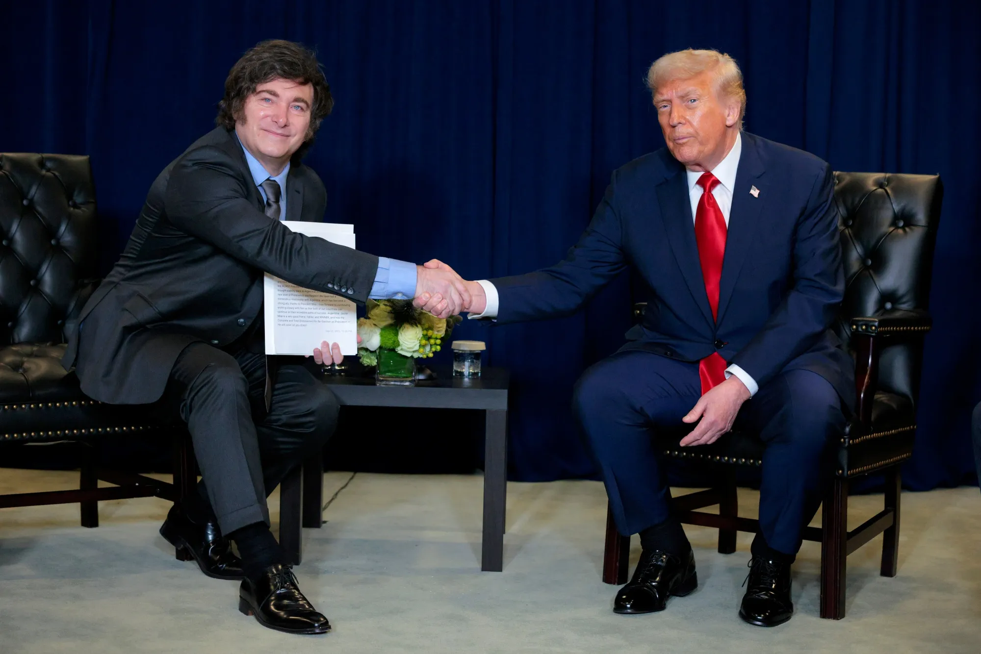 US&nbsp;President Donald Trump and Argentina’s President Javier Milei&nbsp;in New York, in September.