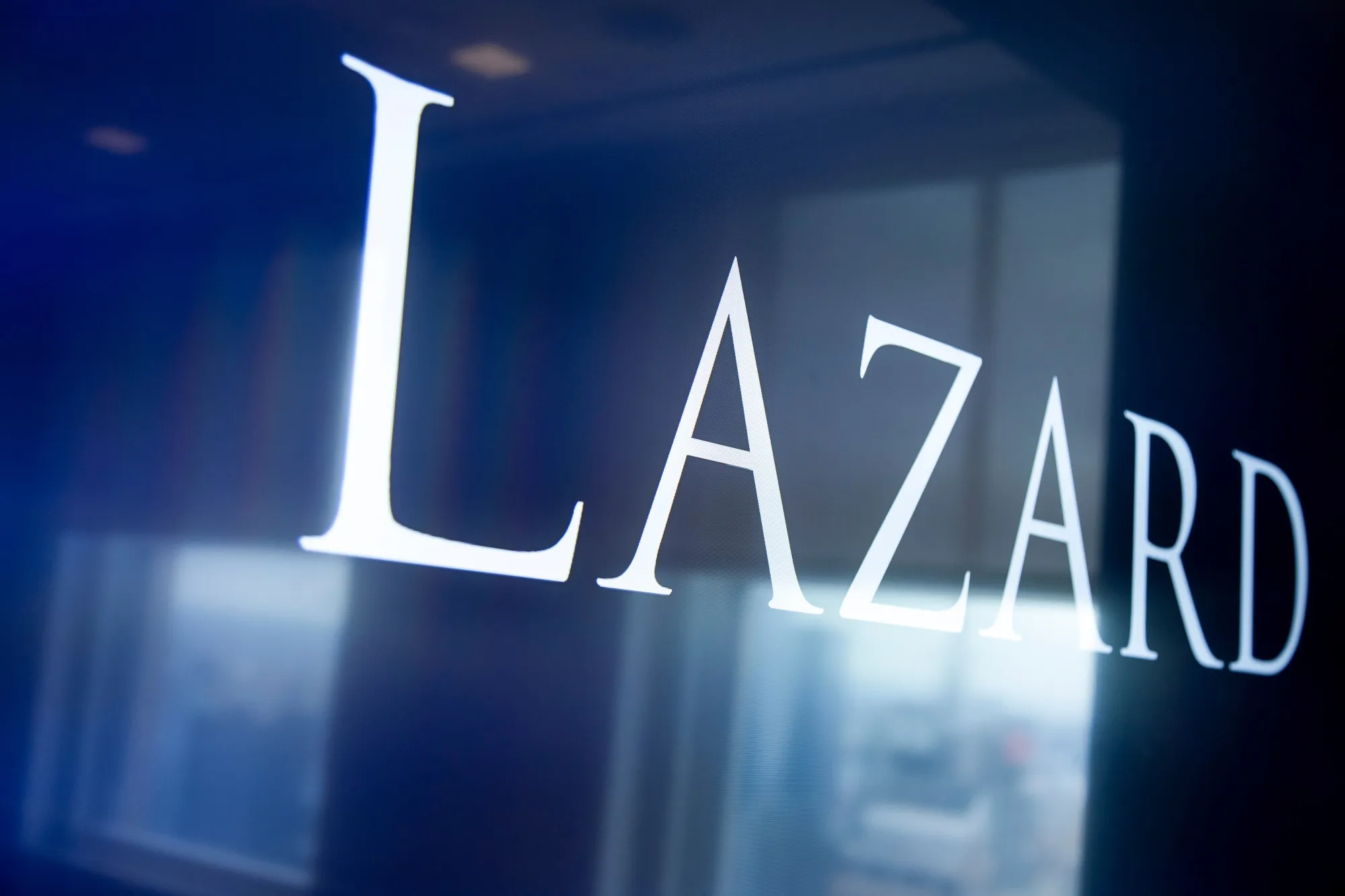 Lazard Inc. signage in New York.