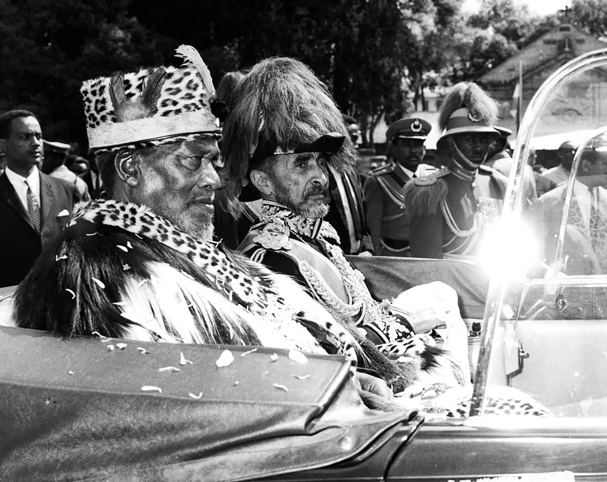 Kenya’s president Mzee Jomo Kenyatta with Ethiopia’s emperor Haile Selassie in Addis Ababa, Ethiopia, 1967.