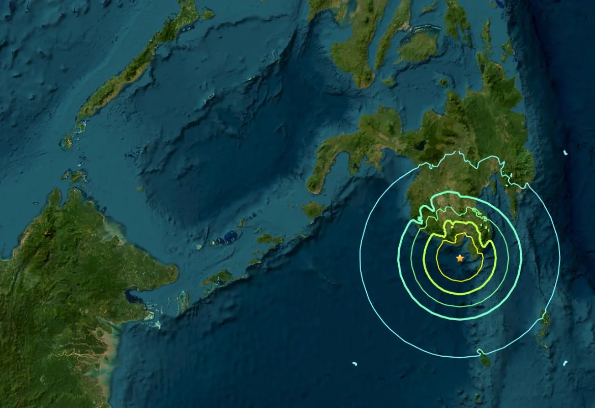 A USGS ‘shakemap’ of the&nbsp;magnitude-7.2 earthquake in the Philippines on Nov. 17.