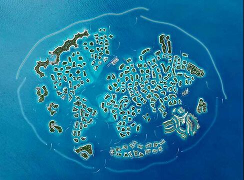 Computer-generated image of how The World in Dubai would look after completion