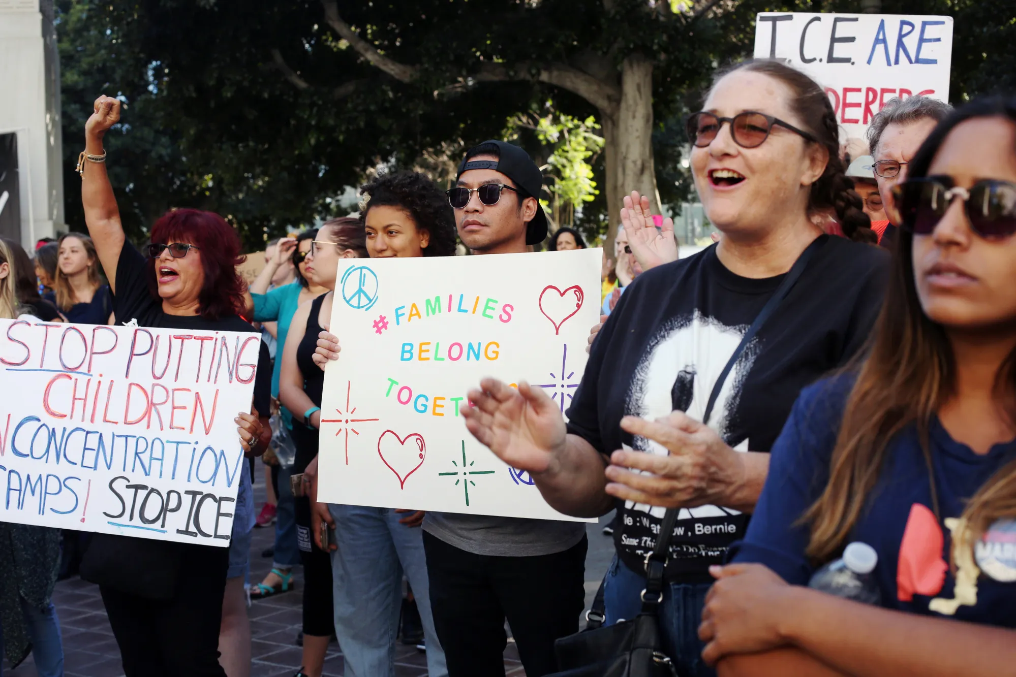 A Families Belong Together rally in Los Angeles on June 28