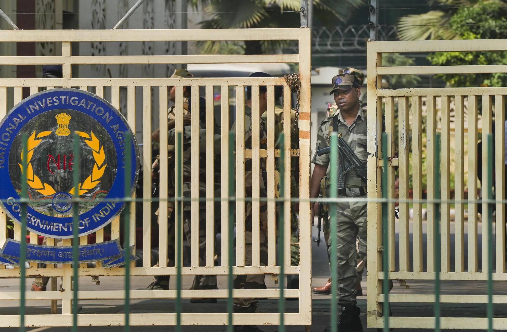 An entrance to&nbsp;the National Investigation Agency building, in New Delhi.