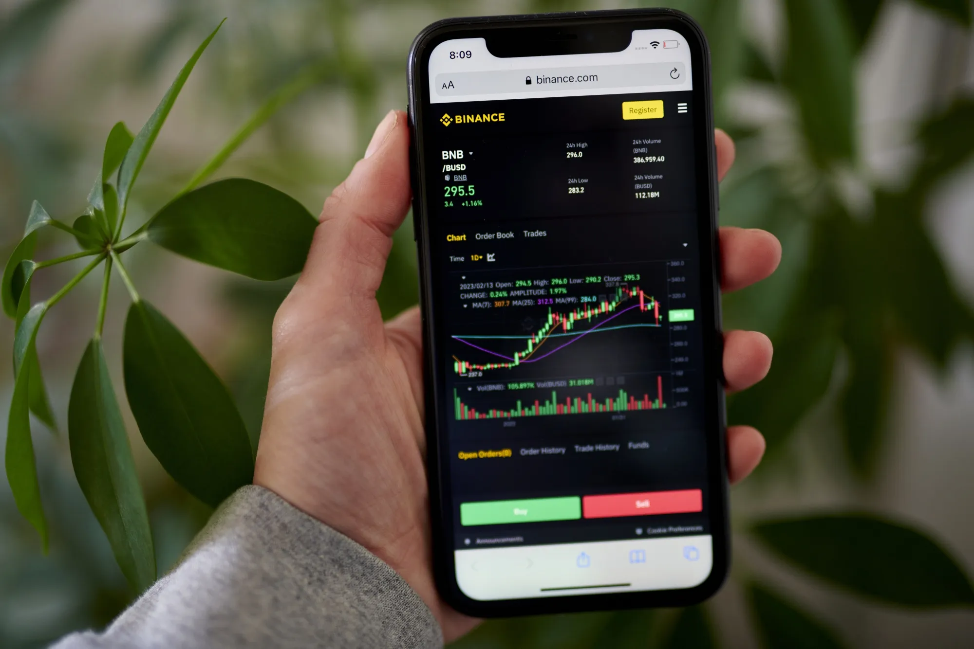 The Binance website.