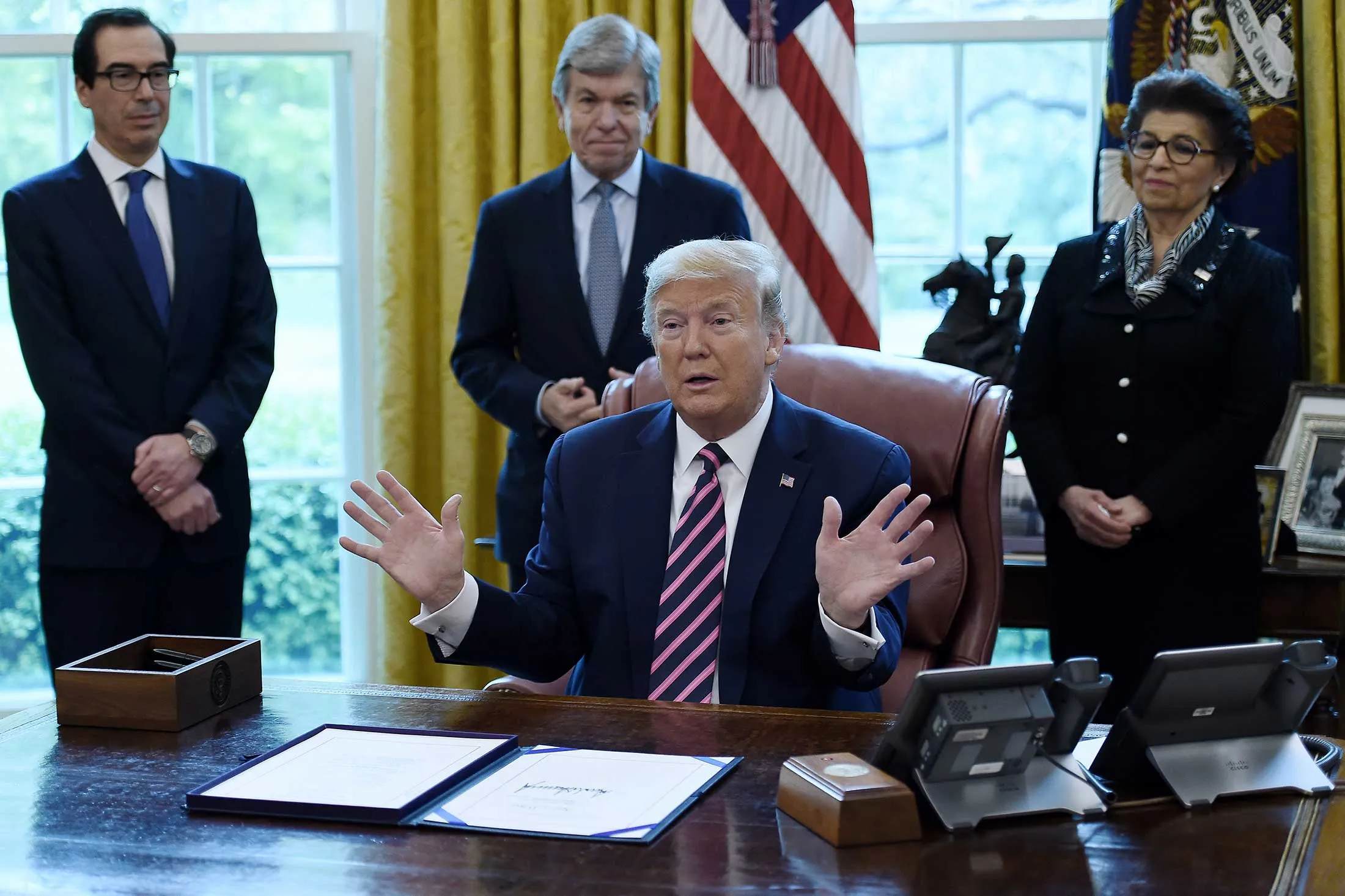 President Donald Trump after signing the Paycheck Protection Program and Health Care Enhancement Act in the White House,&nbsp;April 24, 2020.