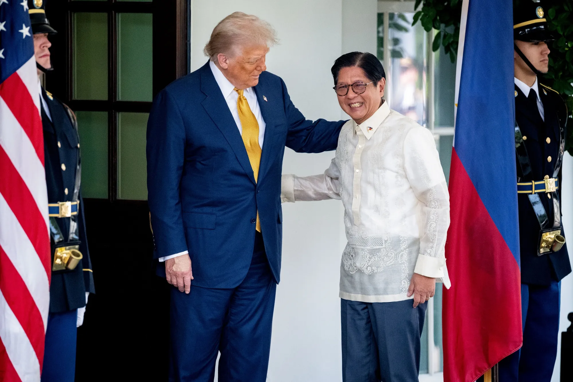 US President Donald Trump and Philippine President Ferdinand Marcos Jr. at the White House in Washington, DC, on July 22.