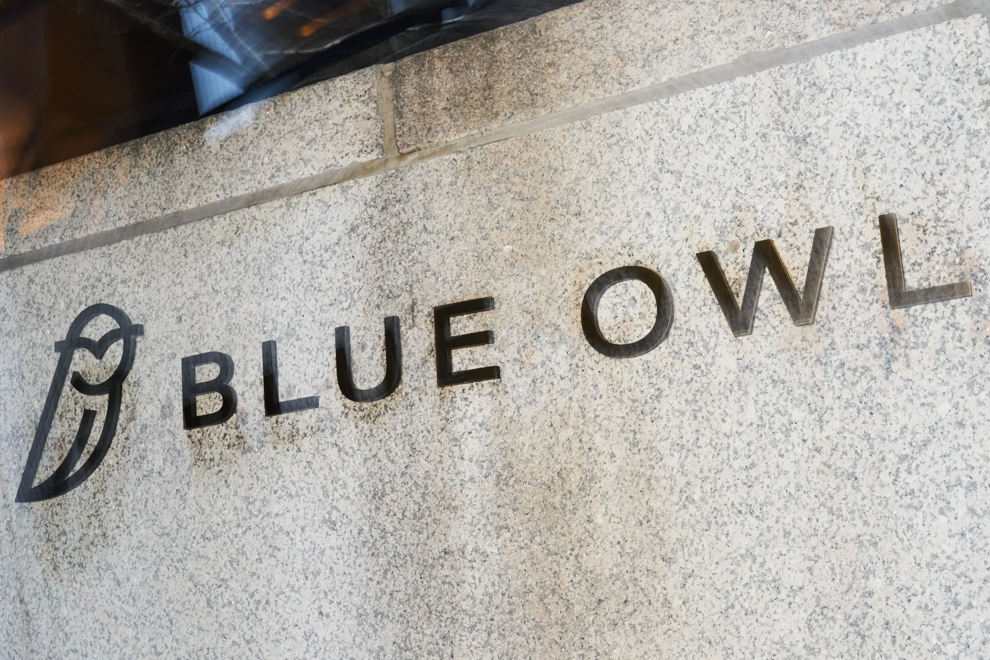 Blue Owl signage outside the Seagram Building in New York