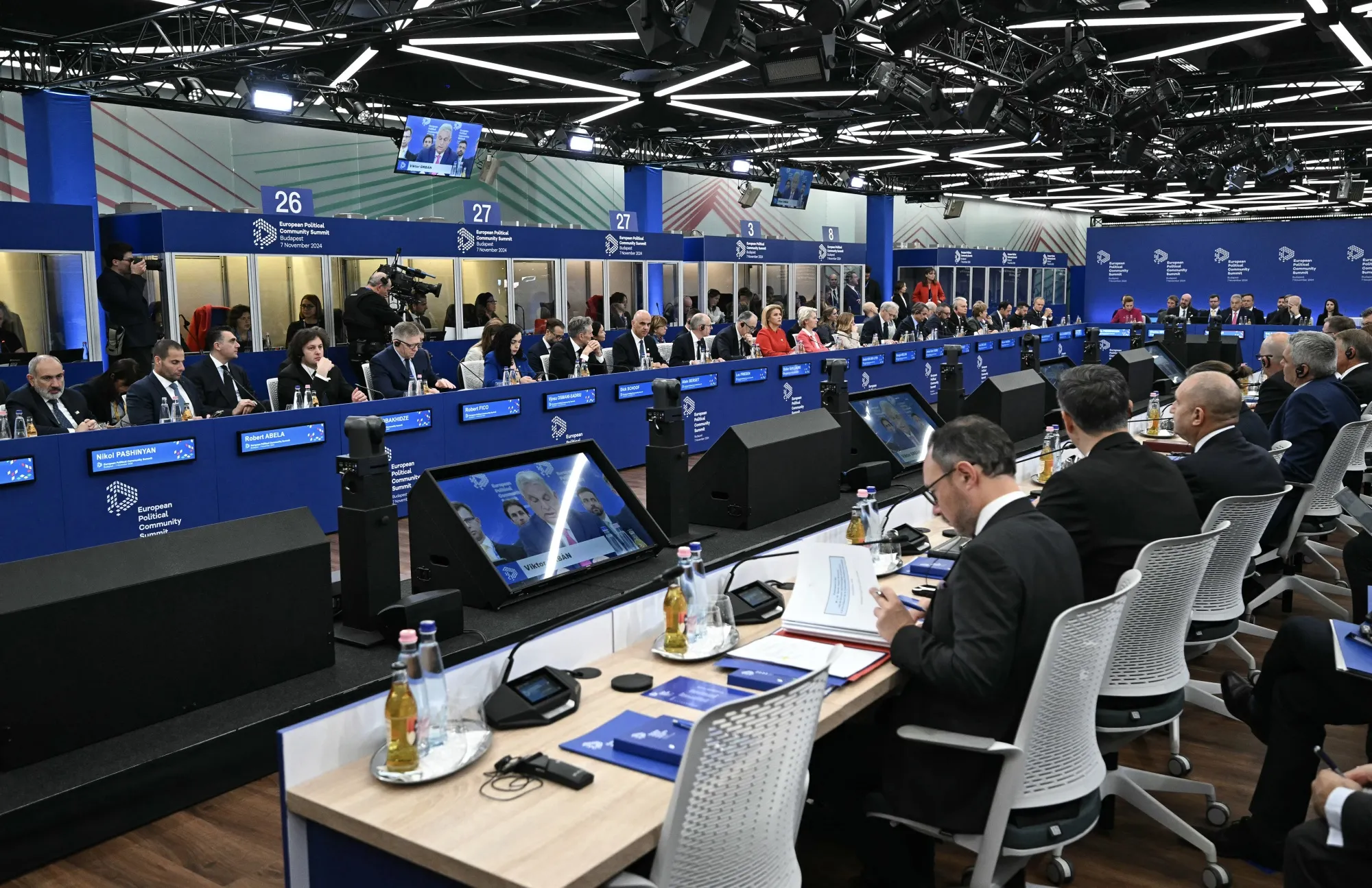 The opening plenary session at the European Political Community Summit in Budapest, on Nov. 7.