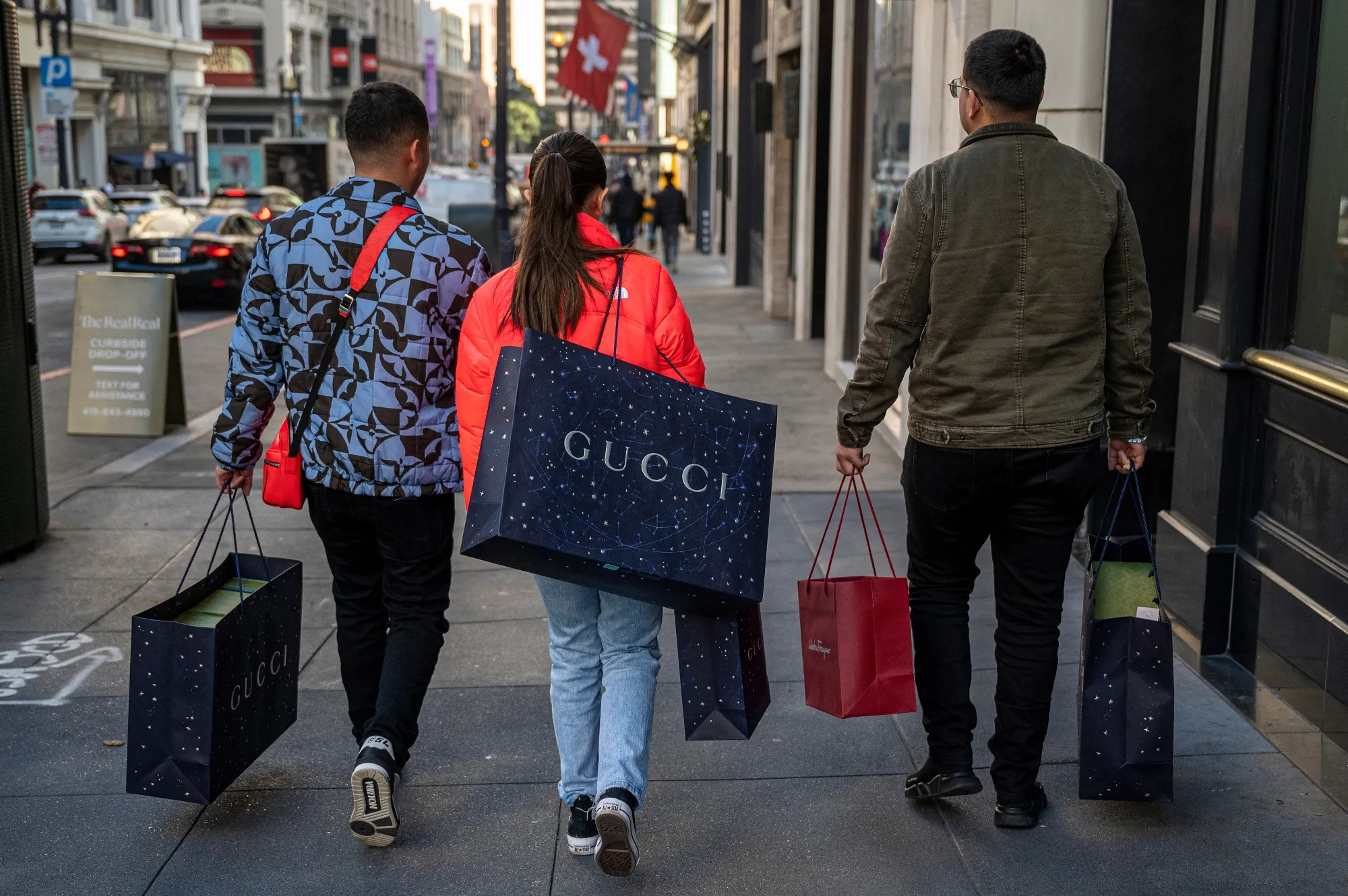 Shoppers in San Francisco.