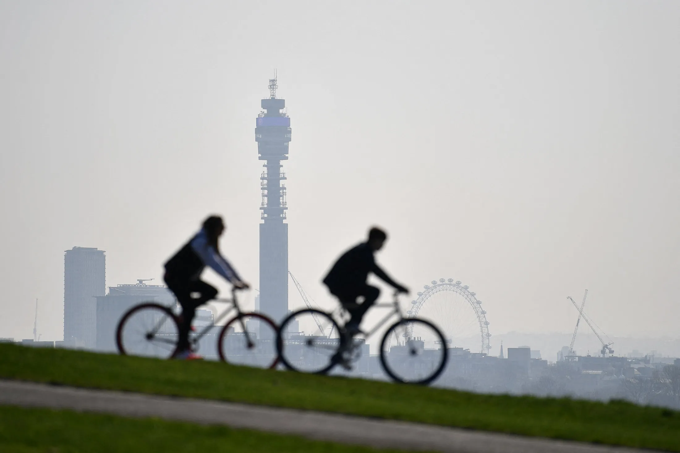 Pollution seen from Primrose Hill in London on March 24.