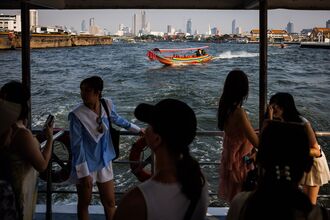 Tourists in Bangkok.