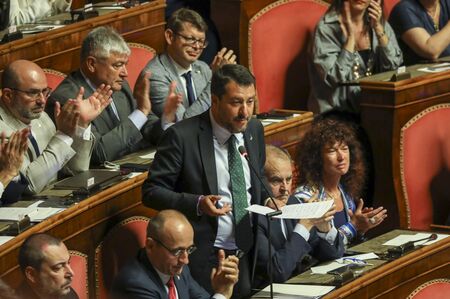 Italy's Prime Minister Giuseppe Conte Addresses Senate on Country's Political Crisis