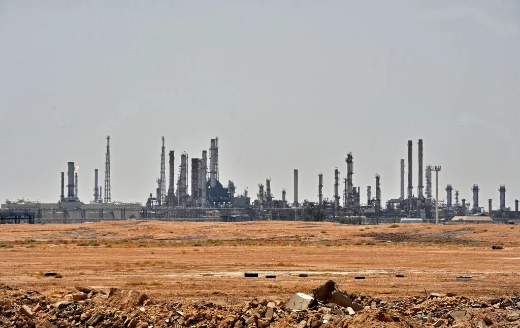 An Aramco oil facility near al-Khurj area, just south of the Saudi capital of Riyadh.