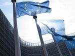 European Union (EU) flags fly from flag poles outside the Berlaymont building ahead of a European Union leaders summit in Brussels, Belgium, on Wednesday, April 10, 2019.