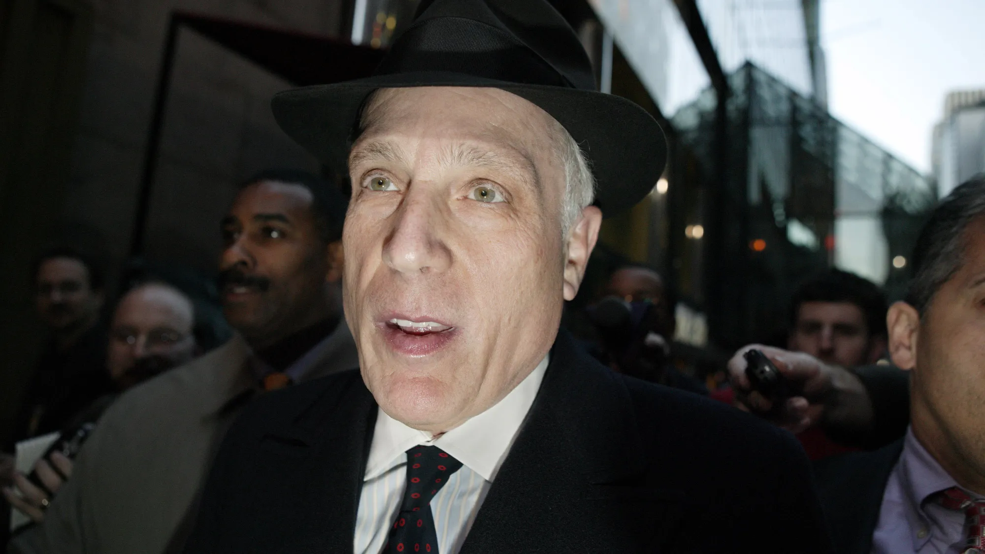 Peter Kalikow leaves the Grand Hyatt hotel in New York on Dec. 19, 2005.
