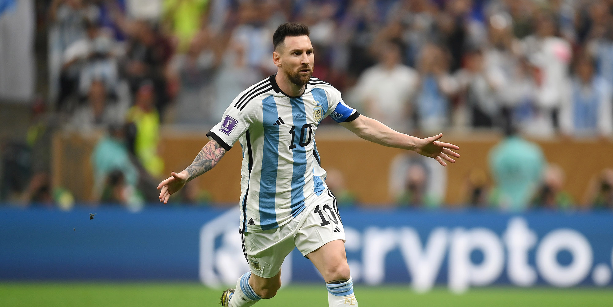 Fans who tuned in to watch Lionel Messi and Argentina battle France in the World Cup final also got an eyeful of Crypto.com’s logo.