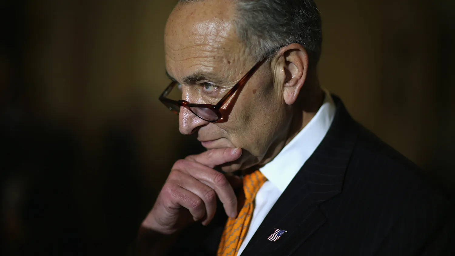 Democratic Conference Vice Chairman Sen. Charles Schumer (D-NY) talks to reporters after the weekly Democratic policy luncheon at the U.S. Capitol May 19, 2015 in Washington, DC.
