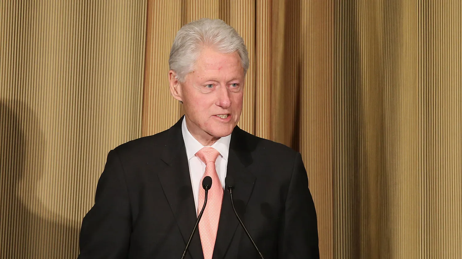 Honoree and former President Bill Clinton speaks on stage after recieving the inaugural Tina's Wish Global Women's Health Award during the 2015 Tina's Wish Global Women's Health Award Gala at The Waldorf Astoria on April 14, 2015 in New York City.
