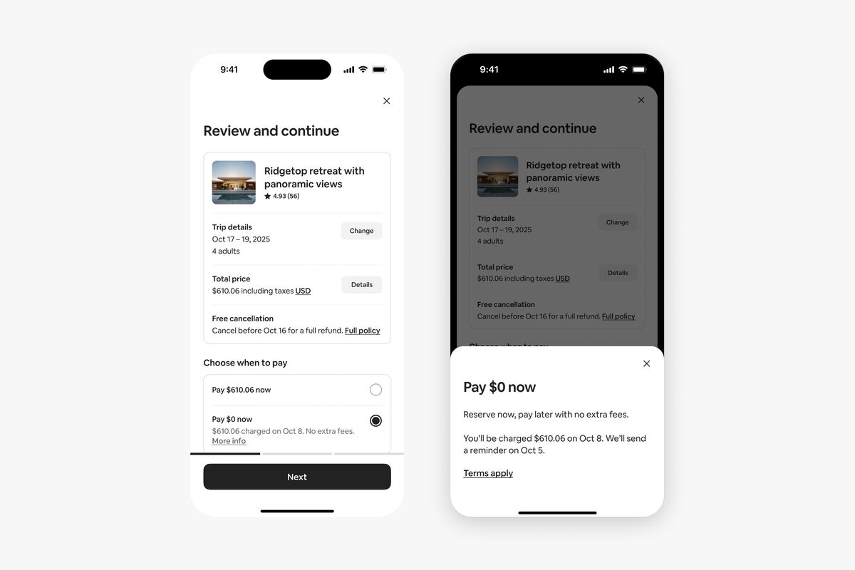 Airbnb Lets US Guests Defer Payments Until Closer to Check-In