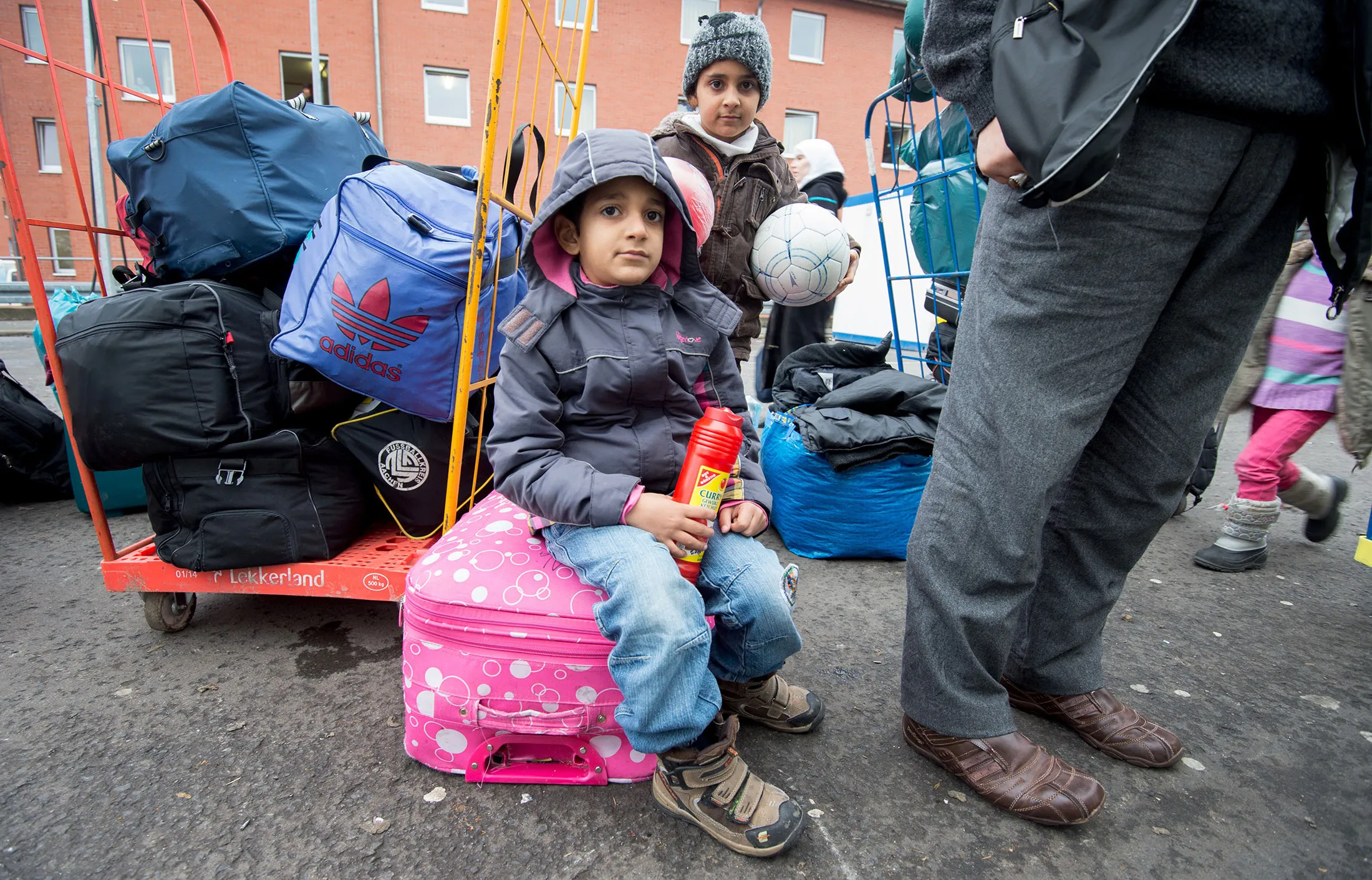 Refugees arrive at a registration centre in Giessen, Germany, on Dec. 2, 2015.
