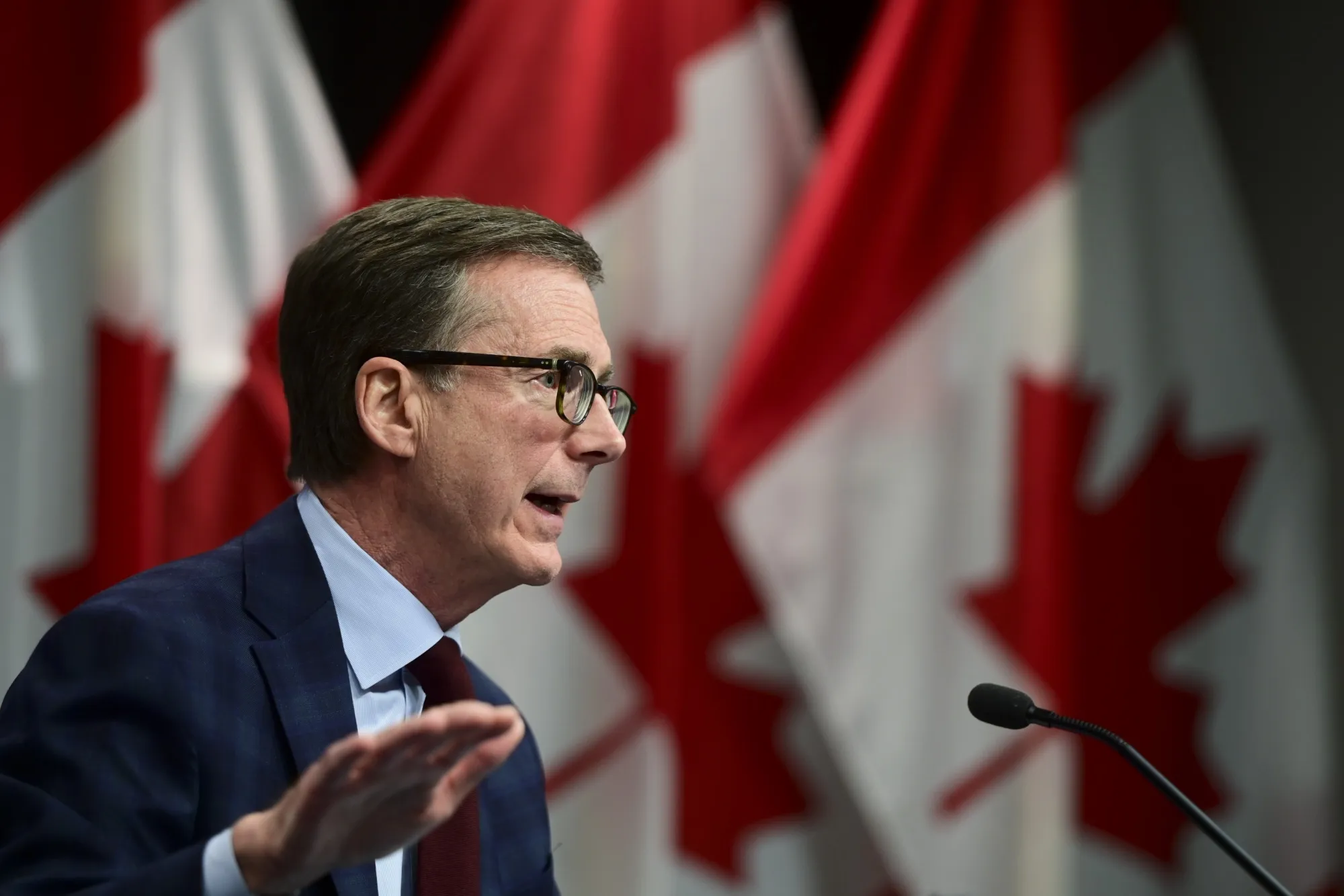 Tiff Macklem speaks at a Bank of Canada press conference in December 2020.