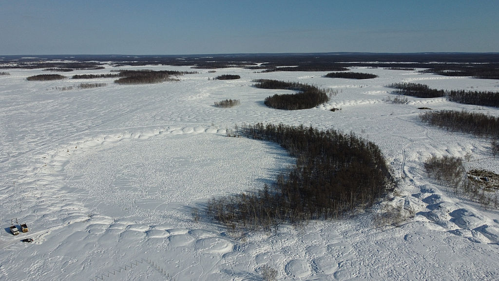 Thawing permafrost in Siberia.