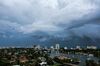 A thunderstorm moving over the Intracoastal Waterway and out to sea in Fort Lauderdale.