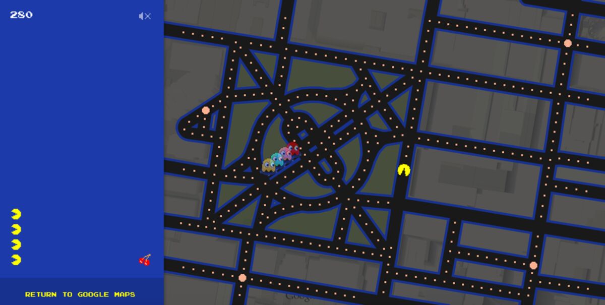 Game Pac-Man no Google Maps! Jogue com o Come-come em Paris