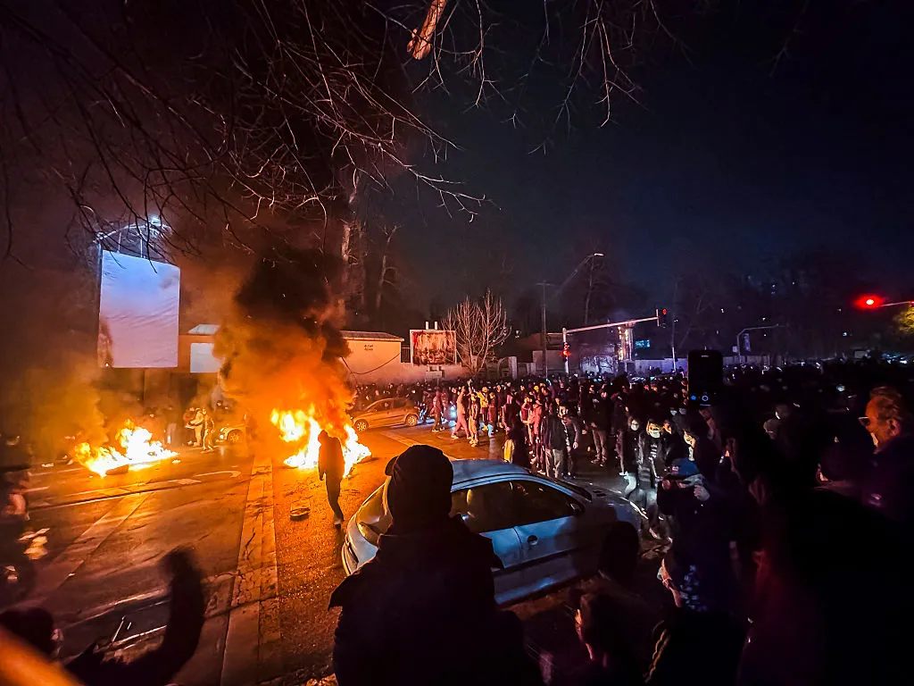 Protesters in Tehran on Jan. 9.