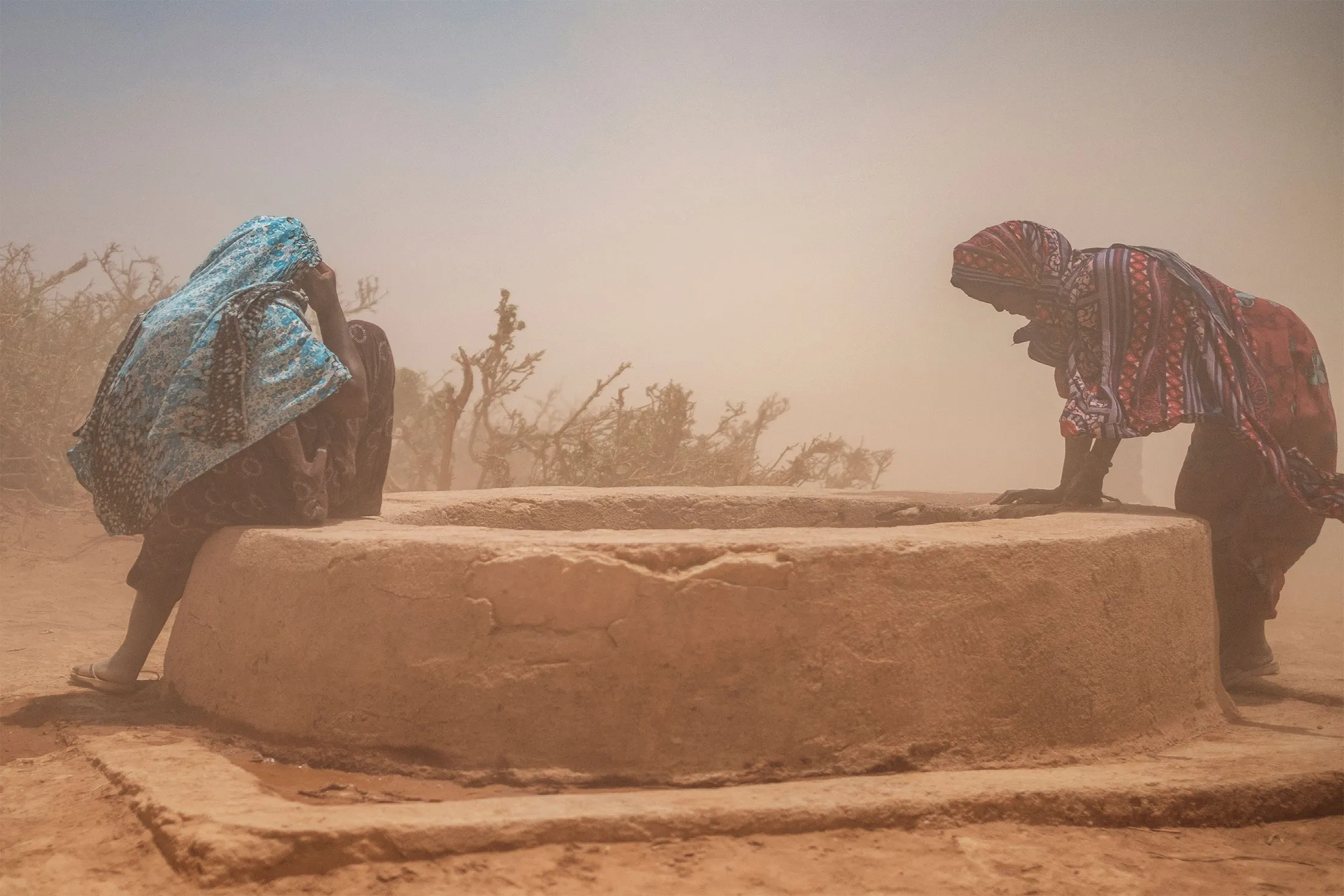 A sand storm in a camp for internally displaced people near the city of Gode, Ethiopia, on April 6.