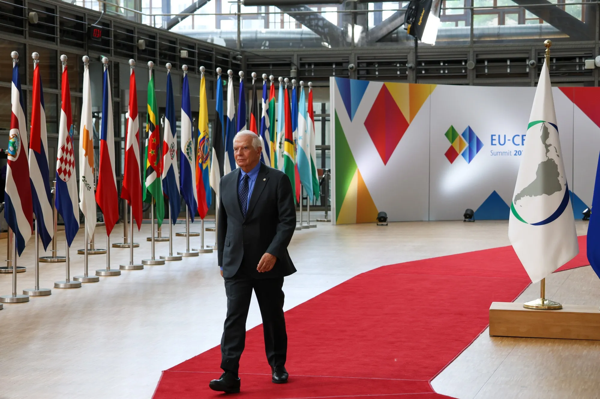 Josep Borrell, vice president of the European Commission, arrives for the European Union (EU) and Community of Latin American and Caribbean States (CELAC) summit in Brussels, Belgium, on Monday.