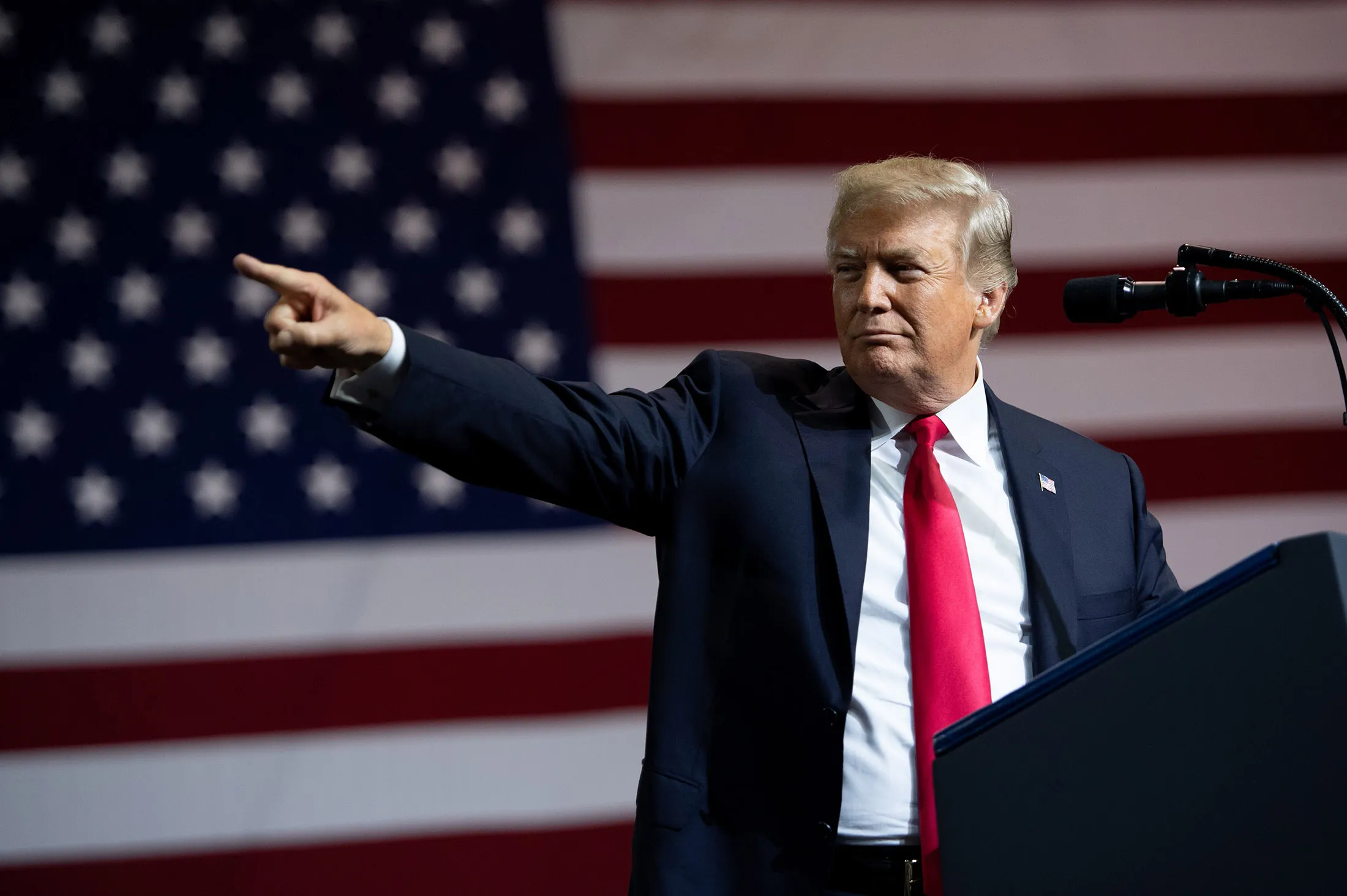 US President Donald Trump during a campaign rally&nbsp;in Tampa, Florida, on July 31.