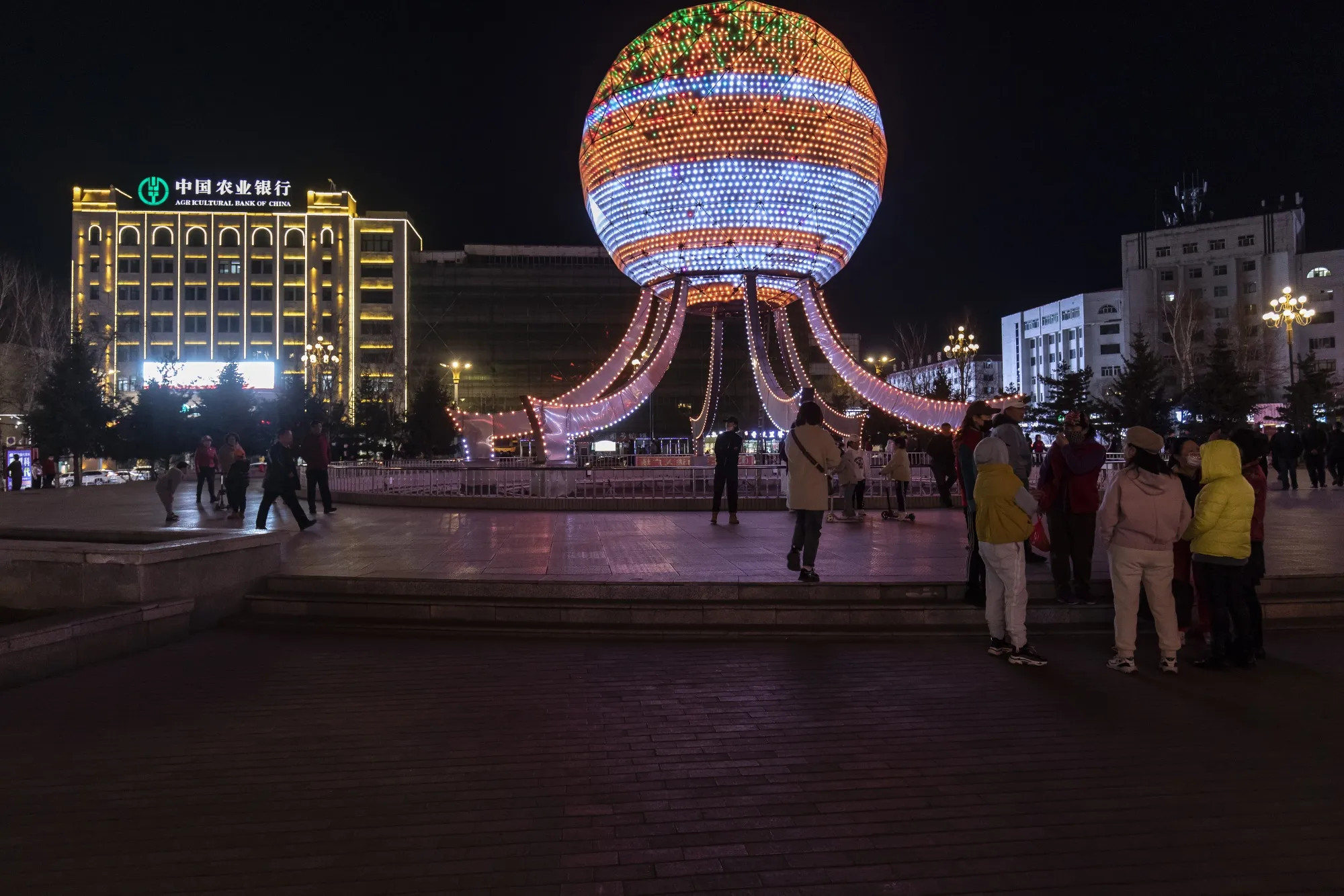 The city center at night in Hegang, northeast China. Hegang drew headlines when it revealed debt of more than double its fiscal income—representing the tip of the iceberg of a local government debt problem that threatens to be a drag on the world’s second-largest economy for years to come.