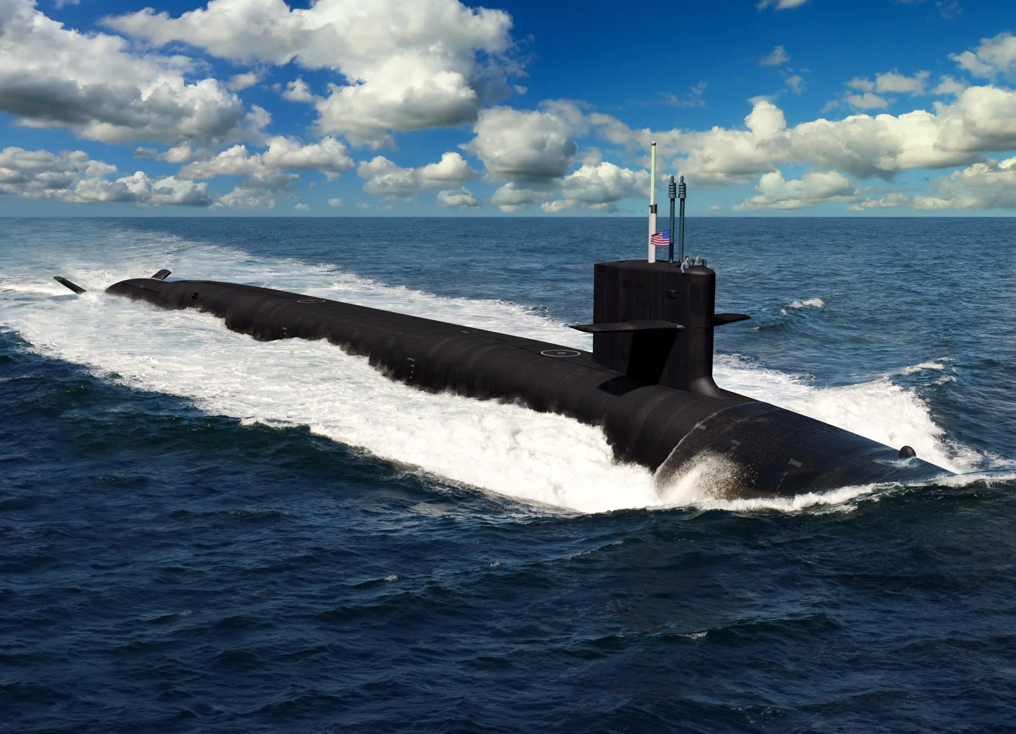 Artist rendering of the Columbia-class submarine.