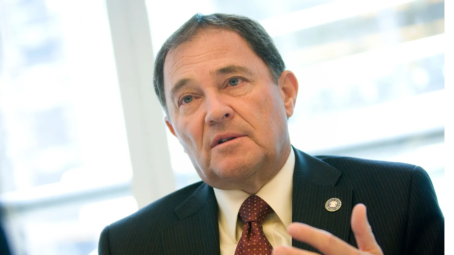 Gary Herbert, governor of Utah, speaks during an interview in New York, U.S., on Thursday, Sept. 8, 2011. 
