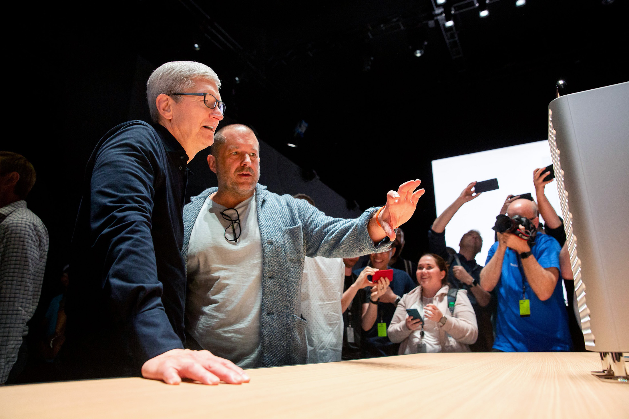 Apple Chief Executive Officer Tim Cook, left, with Jony Ive.