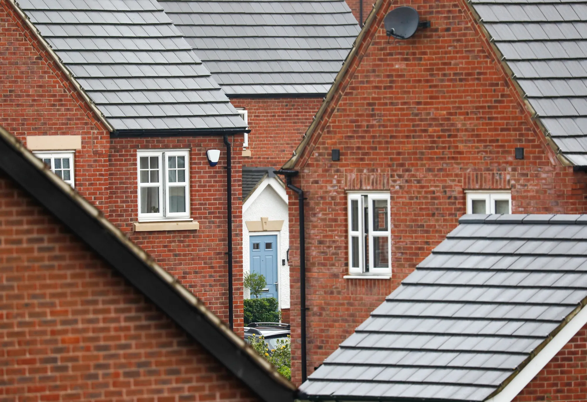 Properties on a housing development in Loughborough, U.K.