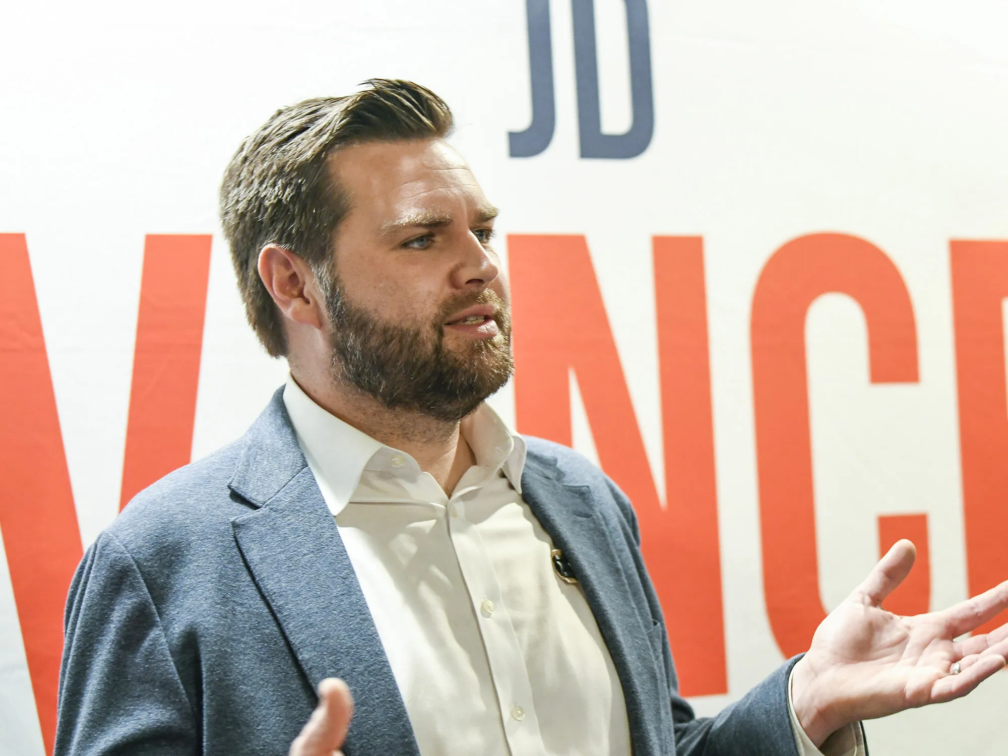 JD Vance during a campaign event in Huber Heights, Ohio.