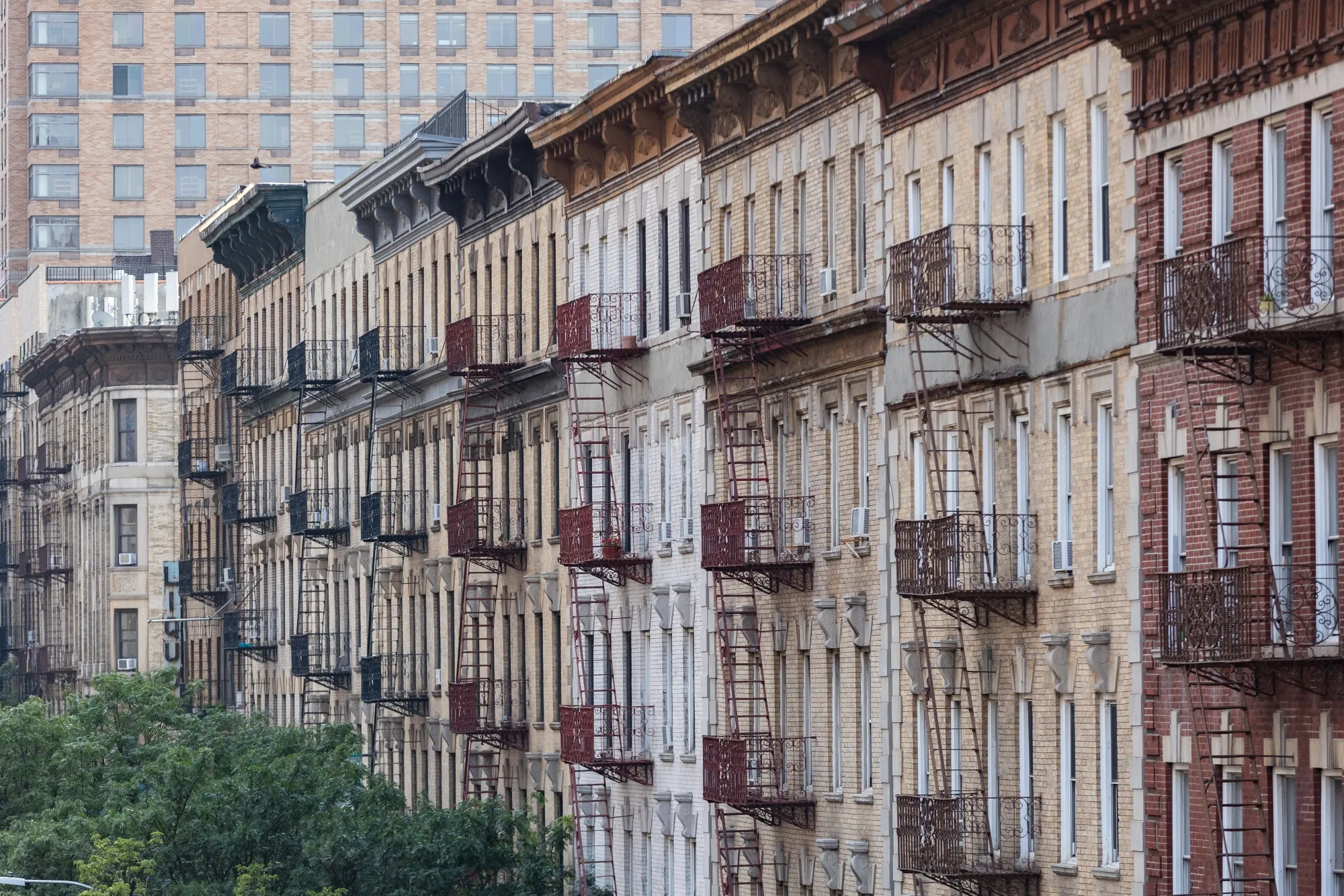 Apartment buildings in New York.