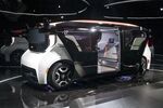 The Cruise Origin electric driverless shuttle is displayed during a reveal event in San Francisco, California, U.S., on&nbsp;Jan. 21.