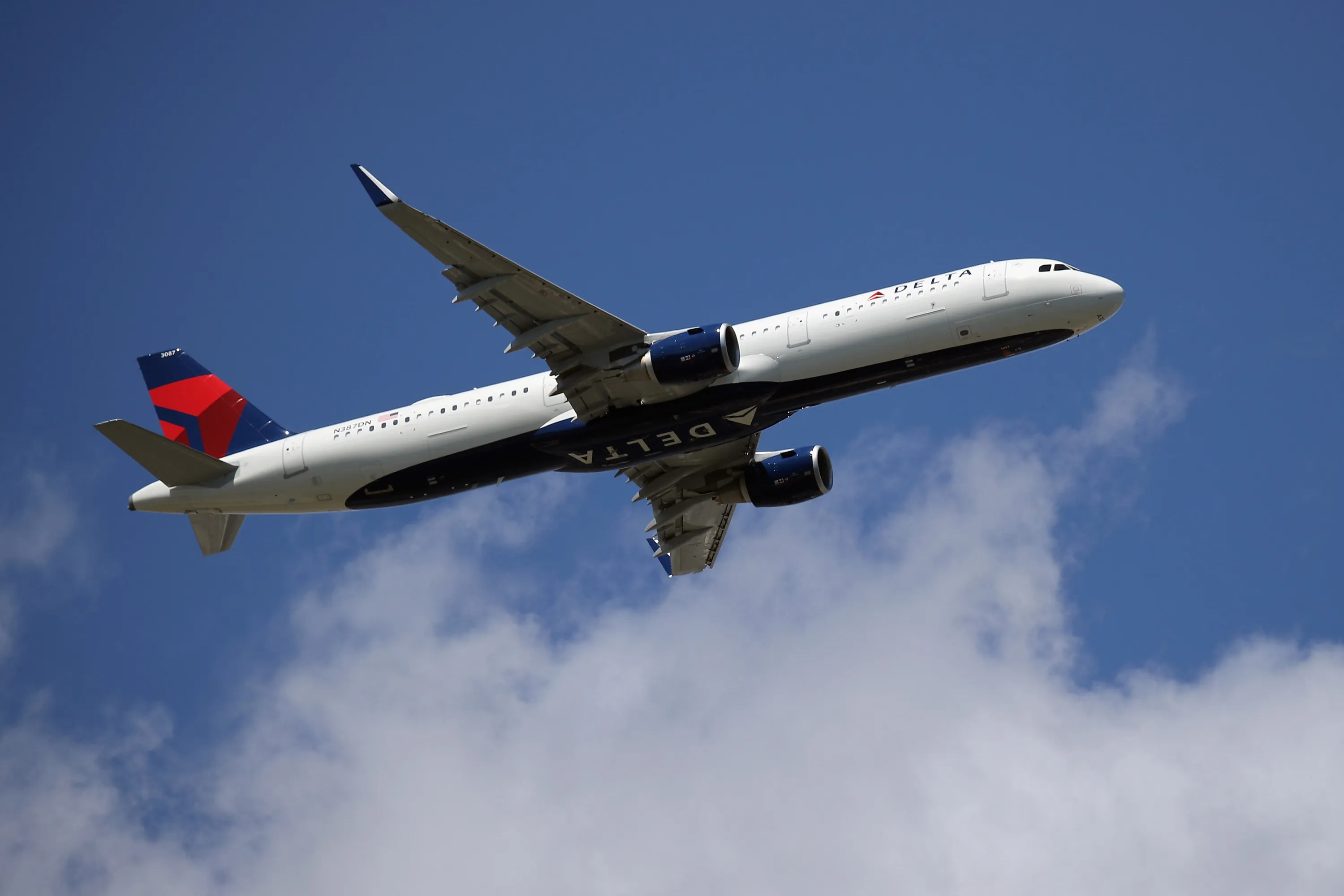 An Airbus A321 jet operated by Delta Air Lines takes off from JFK Airport in New York.