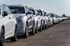 A line of Alfa Romeo Stelvio automobiles, manufactured by Fiat Chrysler Automobiles NV, sit on the quayside after being shipped from Morocco, at the Port of Marseille in Marseille, France, on Thursday, Jan. 17, 2019. Shares of European carmakers gained on Wednesday, after U.K. Prime Minister Theresa May's defeated plan in Parliament increased the chances of a delay in Brexit.