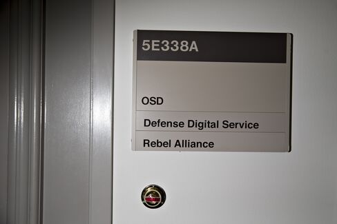 Outside the office of Lynch at the Pentagon