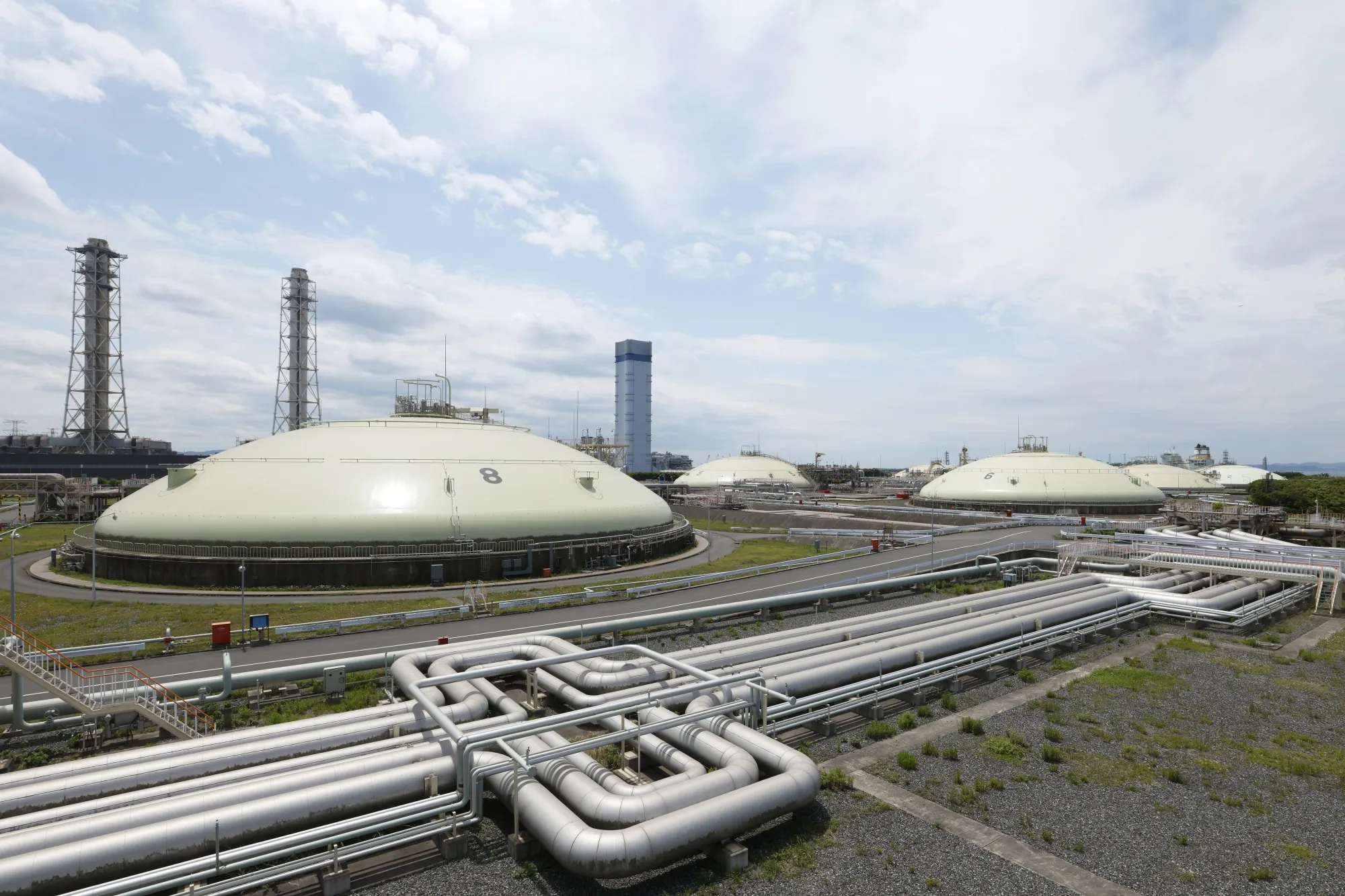 Liquefied natural gas underground tanks at a power station in Futtsu, Japan.