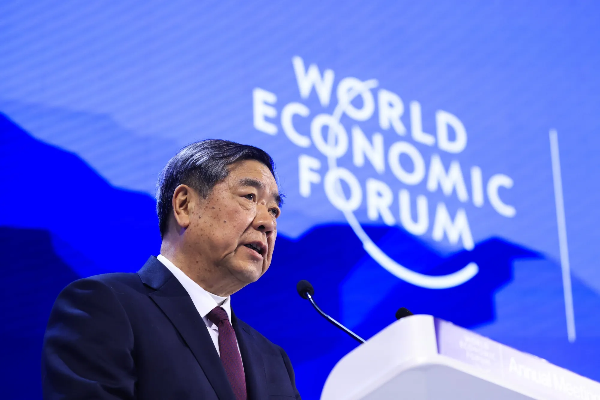 He Lifeng, China's vice premier, during the World Economic Forum (WEF) in Davos, Switzerland, on Tuesday, Jan. 20, 2026. The annual Davos gathering of political leaders, top executives and celebrities runs from Jan. 19-23.