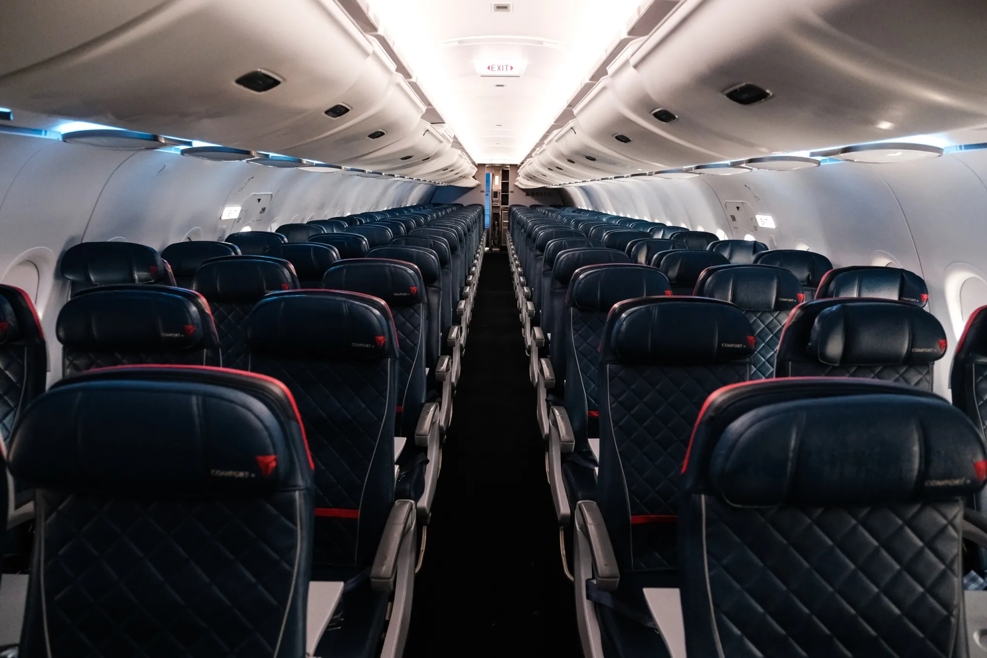 An empty aircraft is seen during a&nbsp;disinfecting demonstration.