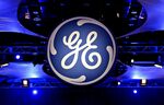 The logo of the General Electric Co. is displayed at the companys 2010 annual meeting in Houston, Texas, U.S., on Thursday, April 28, 2010.