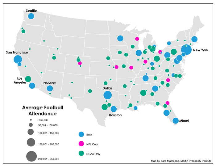 The Most Fanatical Football Cities in the U.S.