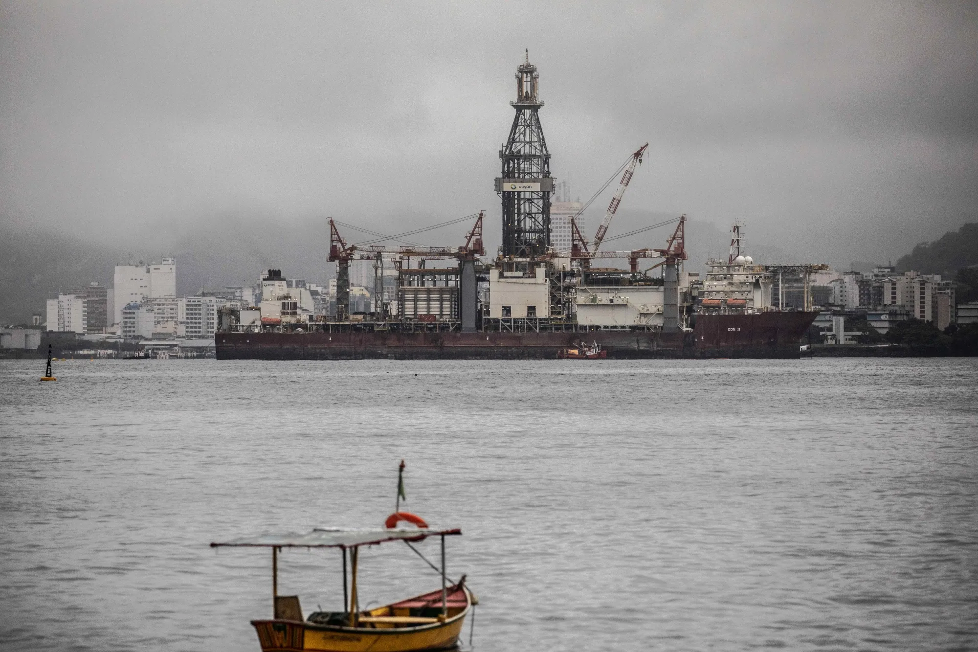 The Petrobras&nbsp;ODN II NS-42 drillship docked for maintenance, before heading to the Equatorial Margin,&nbsp;off the coast of Rio de Janeiro in October.