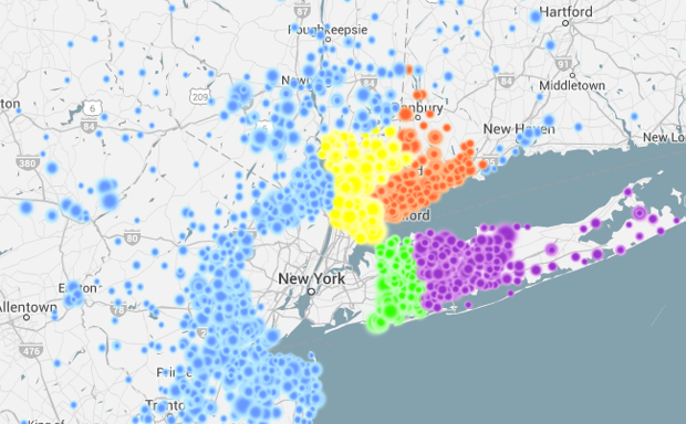 Workers who travel to New York county for work. 